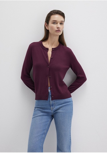 Mavi - Düğmeli Bordo Hırka 1710713-87830 Bordo