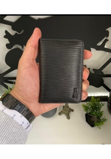 Roan Hakiki Deri Minimal Kartlık/kartvizitlik Siyah