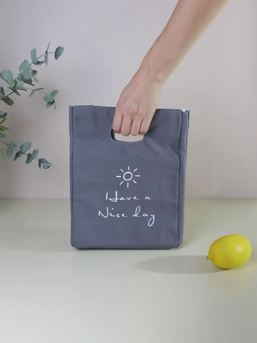 Nevodinocku Termo Çanta Yemek Ve Öğle Yemeği Soğutucu Çanta Seyahat Çanvası 140164209 Gri