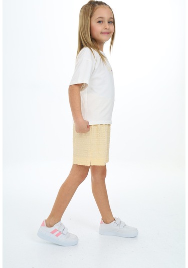 Toontoy Kız Çocuk Grow Baskılı Şortlu Takım Sarı