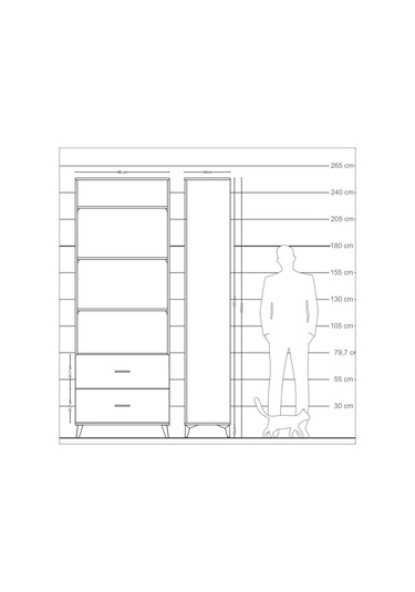 Arges Dolap 4 Raflı 2 Çekmeceli 88x30x243 Aytaşı-aytaşı Aytaşı