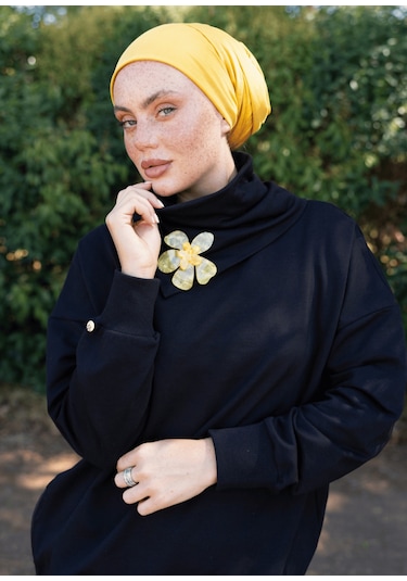 Mayovera Sweatshirt Kemik Broş Siyah