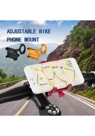 Ximistore9 Kırmızı Alüminyum Bisiklet Telefon Tutucu - Evrensel Çubuk Klembi, 6.2-10cm Ayarlanabilir Genişlik, Sağlam Montaj Kırmızı