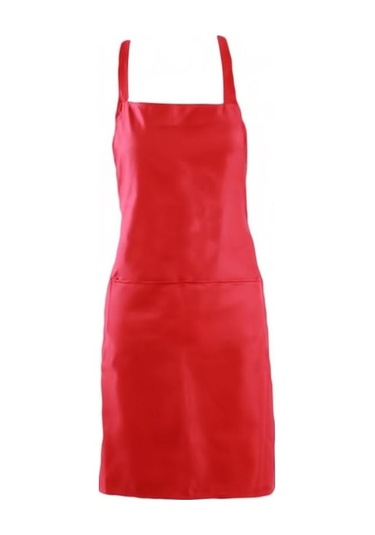 Novahub Kırmızı Aşınma Önleyici Cepli Önlük Mutfak Pişirme Önlüğü Kalınlaşmak Kolsuz Önlük Kırmızı