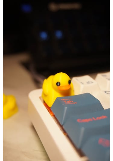 2 Adet Ducky Keycap Sevimli Sarı Ördek Klavye Tuşu Dekoratif