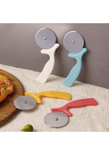 Honeybeeshop Turuncu Pp Saplı Paslanmaz Çelik Pizza Kesici Mutfakta Pizza Pankek Turta İçin Pratik Alet Turuncu