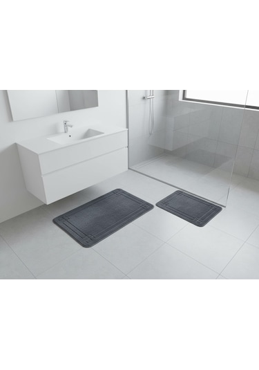 Banyo Paspası 2'li Set Set Asos Antrasit Çok Renkli