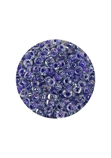 Dökme Cam Kum Boncuk 8/0 3 Mm - 60 Gram - Şeffaf Mor Beyaz - Bnc222