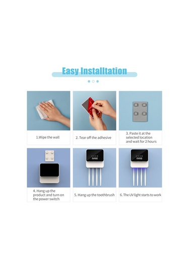 Geeksen Uv Diş Fırçası Dezenfektörü, Duvara Monte Usb Şarjlı Zamanlayıcılı Banyo Organizer Beyaz