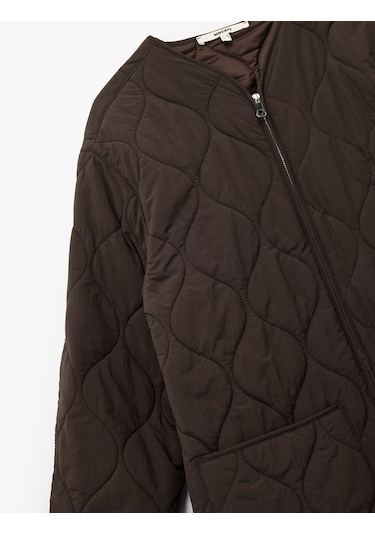 Koton Uzun Kollu Cepli Bisiklet Yaka Fermuarlı Oversize Kapitone Ceket Kahverengi 6wak20288ew Kahve Koton Uzun Kollu Cepli Bisiklet Yaka Fermuarlı Oversize Kapitone Ceket Kahverengi 6wak20288ew Kahve