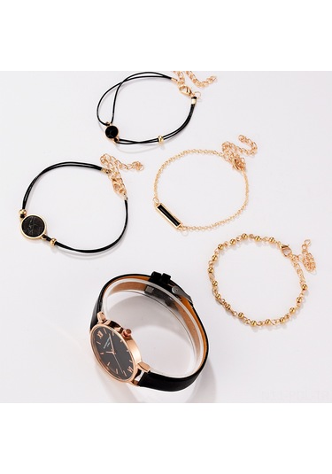 Padalink Siyah Klasik Kol Saati Seti - Akıllı Tasarım, Dayanıklı Pu Kordon Ve Bileklik İle Modern Kadın Aksesuarı Diğer