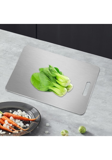 Suntek Paslanmaz Çelik Kesme Tahtası Pizza Bisküvi Büyük