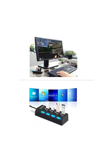 Auris Hb01 4 Port Usb Çoklayıcı Usb Hub Çoğaltıcı Ledli
