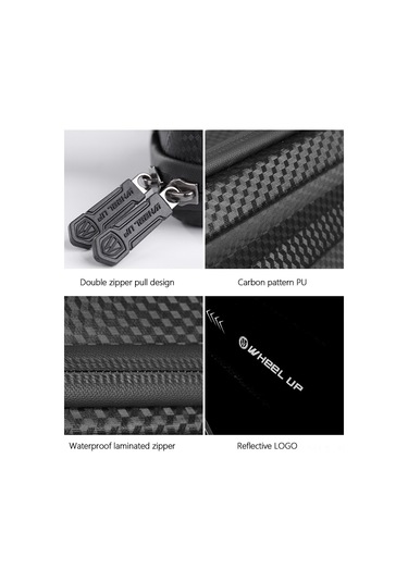 Jeemson Bisiklet Trianguları Çerçeve Çantası - Su Geçirmez Eva+pu Malzeme, Aydınlatmalı, 3 Ayarlanabilir Kayışlı, Dağ Yolu Bisikletleri İçin Siyah