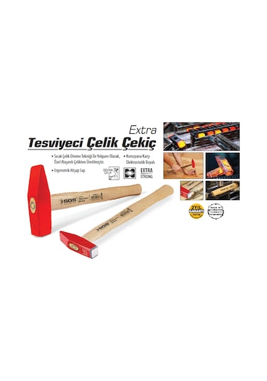 Ağaç Saplı Extra Tesviyeci Çelik Çekiç 200 Gr -