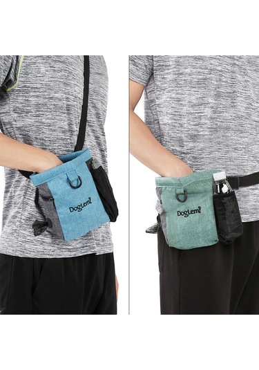 Geeksen Köpek Eğitimi Bel Çantası Nilon Materyal, Besin Taşıma,户外活动 İçin Geniş Kapasite, Mavi Pd30022