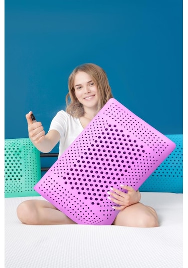 Viscofoam Air Terapi Hava Kanallı Ortopedik Yastık Visco Yastık Mor 60x40x16cm
