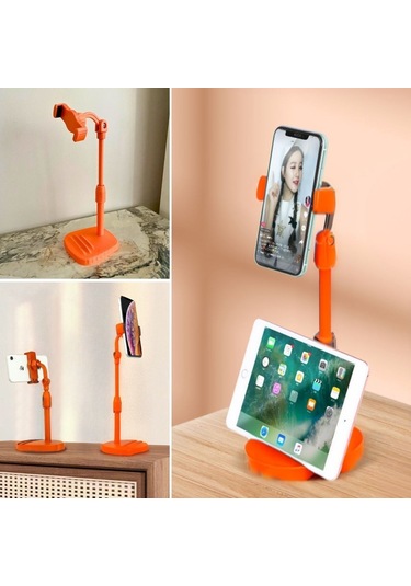 Buffer Masa Üstü Tablet Ve Telefon Tutucu Plastik Aparat Turuncu Telefon Standı Çok Renkli