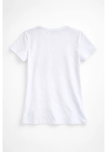 Markapia Kadın Pamuk Kemer Baskılı Beyaz T-shirt