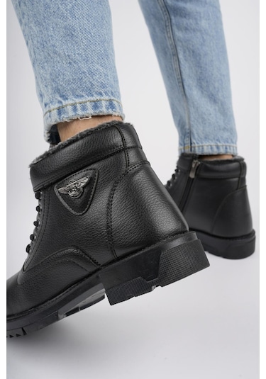 Muggo Canyon Garantili Bağcıklı Fermuarlı İçi Kürklü Erkek Kışlık Bot 001