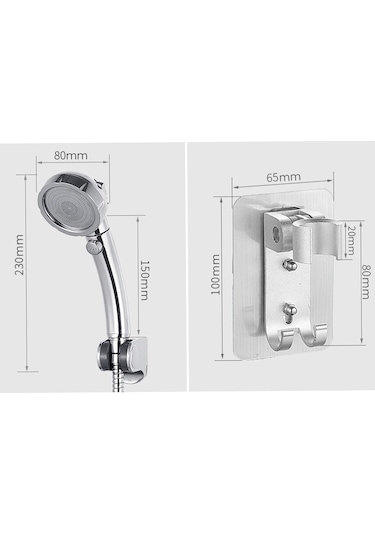 Duş Başlığı El Duşu 3 Sprey Tipleri Yüksek Basınç Durdurma Düğmeli El Yüksek Basınç Su Tasarruflu Duş Başlığı
