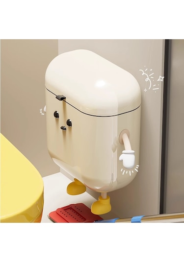 Konesam Duvar Takılı Kapaklı Çöp Kutusu - Banyo/mutfak Kullanıma Özel, Hafif Montaj, Su Ve Koku Engeli, Büyük Kapasite Diğer