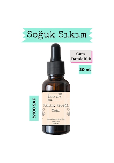 Pirinç Kepeği Yağı - 20 Ml %100 Soğuk Sıkım, Saf Pirinç Yağı 20 ML