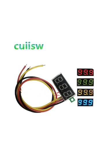 Yeşil-0.28 İnç Dc 0-100 V 3-wire Mini Ölçer Gerilim Ölçer Voltmetre Led Ekran Dijital Panel Voltmetre Metre Dedektörü Monitör Araçları