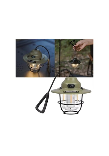 Powermaster Pm-25439 Nostaljik 3 Filament 6 Smd Kamp Çadır Lambası Ampul 1200mah Type-c Beyaz