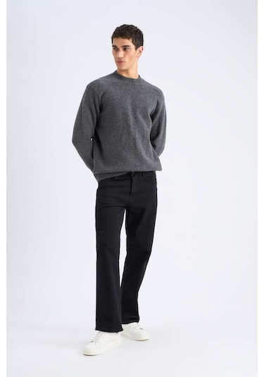 DeFacto Relax Fit Bisiklet Yaka Triko Kazak E8390AX24CWAR4