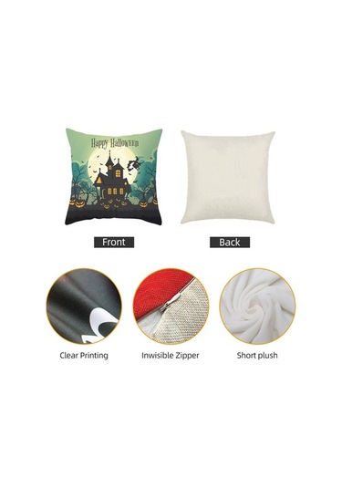 Novahub Cadılar Bayramı Pamuklu İplik Keten Cadı Şapkası Yastık Kılıfı, Ev Dekoru Yatak İçin