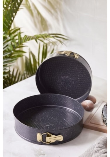 Emsan Circle 2'li Kelepçeli Kek Kalıbı Seti Gold