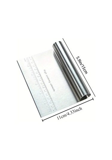 Trendooze Gaojunshop01 Paslanmaz Çelik Hamur Kazıyıcı Fırıncılık Aleti Gümüş Renk Gümüş