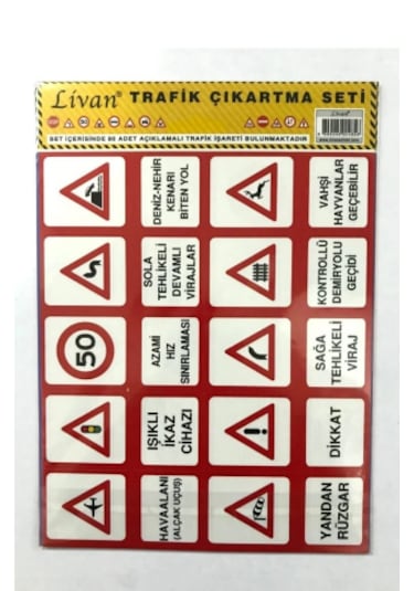 Livan Sticker Trafik Levhaları Tanıım Seti