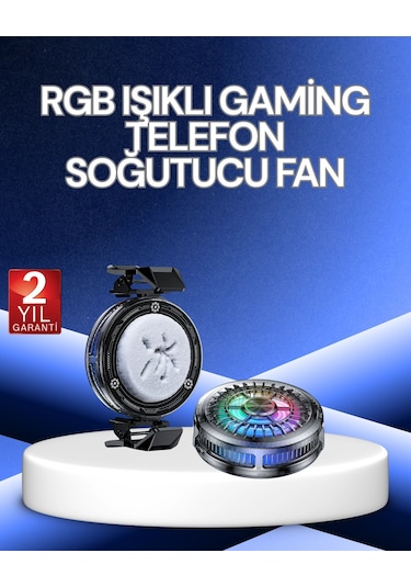 Rgb Işıklı Telefon Soğutucu Fan Cooler Süper Hızlı Soğutma