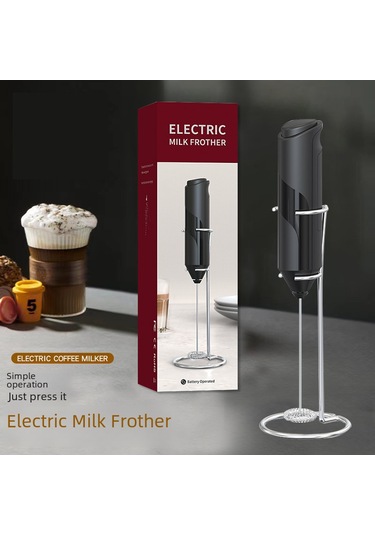 Yifomall Pilli Elektrikli Çırpıcı: Paslanmaz Çelik Vana, Kahve Köpükü Ve Krema Hazırlama, Standlı, Renkli Kutuda Ev Ve Pastane Kullanıma Uygun Diğer