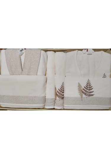 Özdilek Cotton Bliss Krem-bej Bornoz Aile Seti Krem - Bej