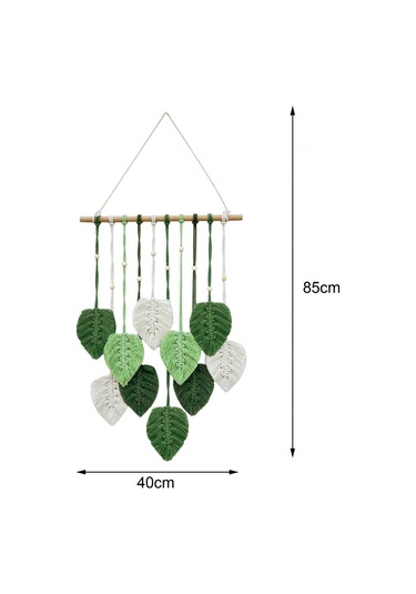 Homyl Makrome Duvar Asılı Bohem Dokuma Goblen Şık Yeşil