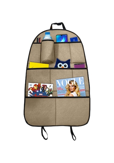 Elit Bej Araç Koltuk Arkası Organizer - Eşya Düzenleyici