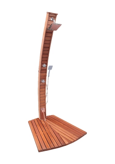 Havuz Duşu Bodrum Serisi Ahşap Havuz Duş Sistemi Tek Su Girişli