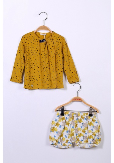 Kız Bebek Bluz Ve Şortlu Takım 6-24ay Sari