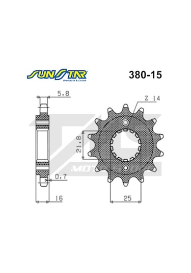 Ducati Monster 696 Uyumlu Ön Dişli Sunstar 15 Diş (507316428)