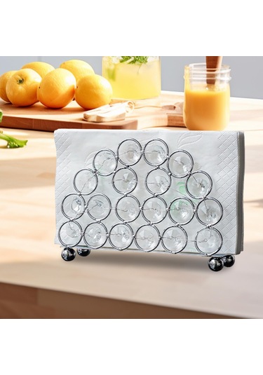 Suntek Peçete Dispenseri Benzersiz Ayaklı Mendil Tutucusu Gümüş