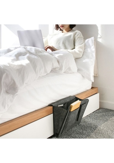 Ulzyvf Yatak Başı Düzenleyici - Çok Amaçlı Felt Cep Organizatör 32x20cm Diğer