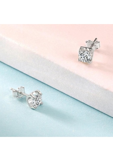 Yeşil Bagueringen Mavi Yeşil Renk Mozanit Küpe 925 Ayar Gümüş 1ct Düzenlendi Elmas Takı Düğün Parti Yıldönümü Hediyesi