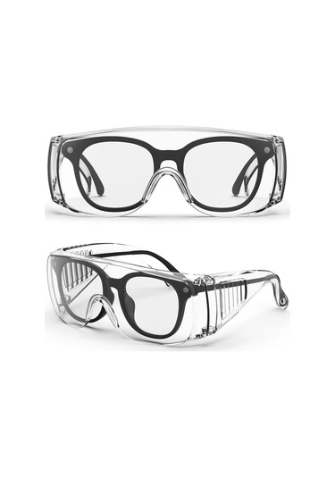 Willowhaven 2 Adet Transparan Buğu Önleyici Endüstriyel Koruyucu Gözlük, Taşıma Çantası Ve Temizlik Bezi