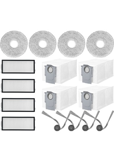 Gildedwill Roborock Saros Z70 Yedek Parça Aksesuarları Yan Fırça Hepa Filtre Paspas Bezi Toz Torbası