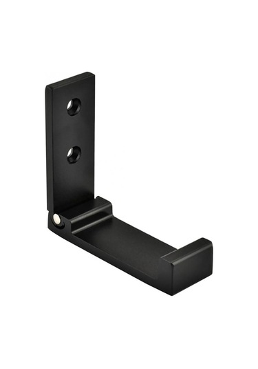 Siyah Alüminyum Alaşımlı Duvara Monte Katlanabilir Elbise Askısı Raf Havlu Ceket Bornoz Kancası Siyah