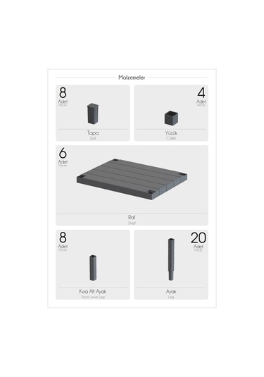 6 Katlı Düzenleyici Plastik Yatay Raf Ünitesi Beyaz, Kitaplık, Banyo, Mutfak Rafı, Beyaz Beyaz