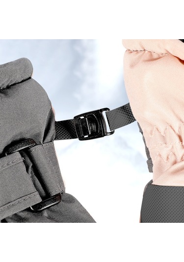 Golovejoy Sk15 1 Çift Kış Kayak Eldivenleri Su Geçirmez Polar Astarlı Dokunmatik Ekran Anti Kayıp Toka